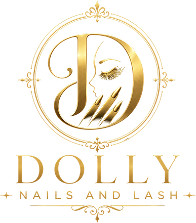Dolly Nail & Lash elegant gold logo