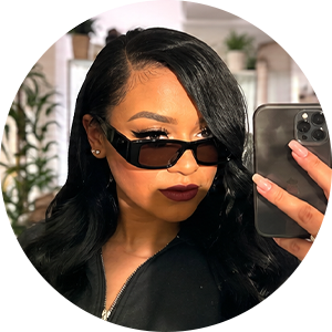 Portrait of Joann wearing sunglasses