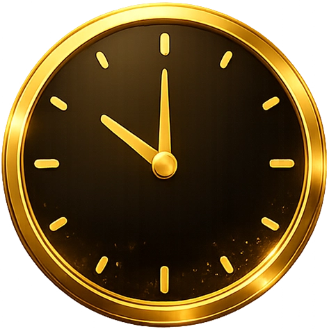 Elegant gold clock icon