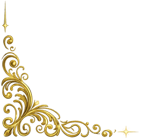 Decorative gold ornamental corner frame