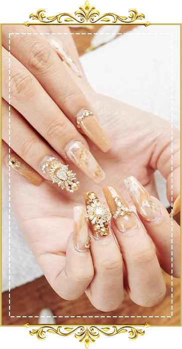 Professional manicure with natural glossy nails